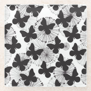 Dessous-de-verre En Verre motif d'un papillon