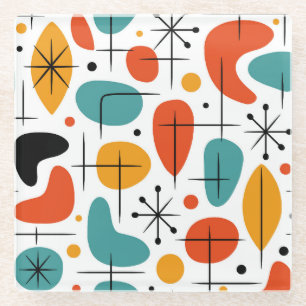 Dessous-de-verre En Verre Motif en forme d'étoile de style Mid Century Moder