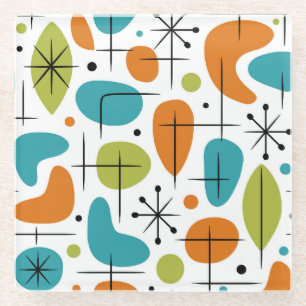 Dessous-de-verre En Verre Motif en forme d'étoile de style Mid Century Moder