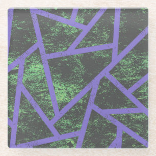 Dessous-de-verre En Verre Motif en mosaïque violet et verte