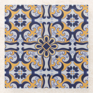 Dessous-de-verre En Verre Motif en tuiles portugaises
