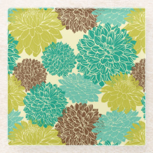 Dessous-de-verre En Verre Motif floral 11