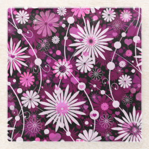 Dessous-de-verre En Verre Motif floral de Valentine