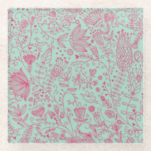 Dessous-de-verre En Verre Motif floral mignon d'été