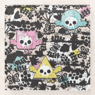 Dessous-de-verre En Verre Motif fou d'oiseaux