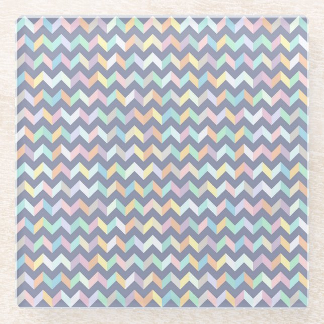 Dessous-de-verre En Verre Motif géométrique (Devant)