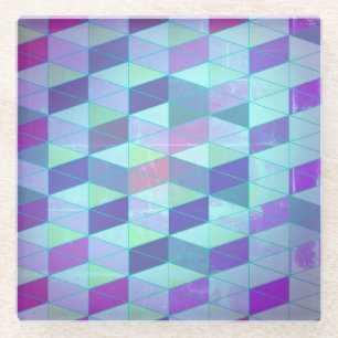 Dessous-de-verre En Verre Motif géométrique Cubes en Triangles