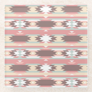 Dessous-de-verre En Verre Motif géométrique dans le style aztèque 2