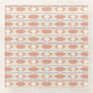 Dessous-de-verre En Verre Motif géométrique dans le style aztèque 3