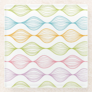 Dessous-de-verre En Verre motif horizontal coloré