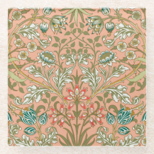 Dessous-de-verre En Verre Motif Hyacinthe Rose Poussiéreuse de William Morri