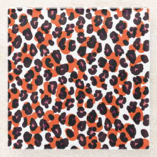 Dessous-de-verre En Verre Motif Léopard coloré : Design sans couture.