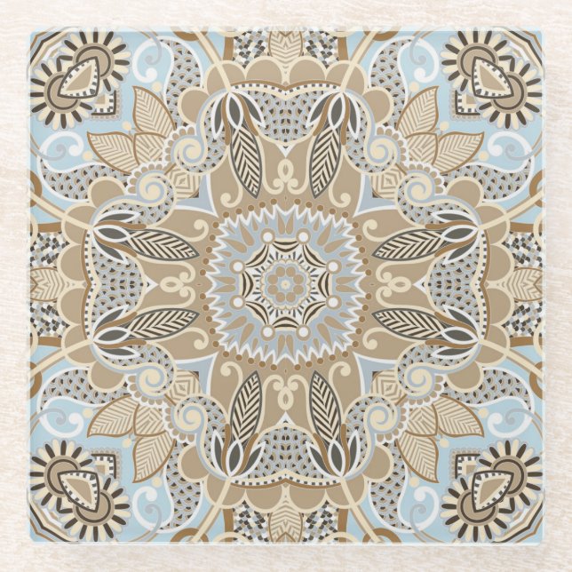 Dessous-de-verre En Verre Motif Mandala (Devant)
