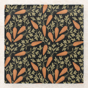 Dessous-de-verre En Verre Motif mignon à main de carottes