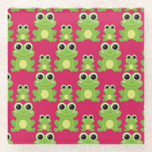 Dessous-de-verre En Verre Motif mignon de grenouilles