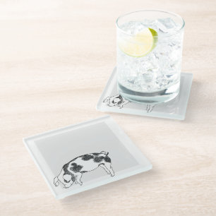 Dessous-de-verre En Verre Motif minimaliste de Cottagecore vintage représent
