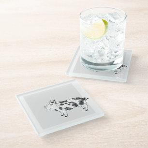 Dessous-de-verre En Verre Motif minimaliste de Cottagecore vintage représent
