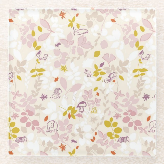 Dessous-de-verre En Verre motif montrant les animaux lunatiques (Devant)