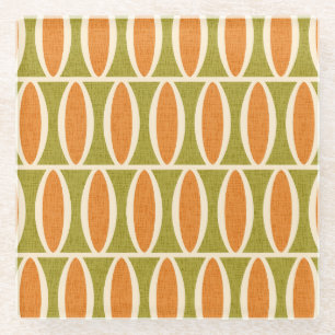 Dessous-de-verre En Verre Motif ovale géométrique moderne du milieu du siècl