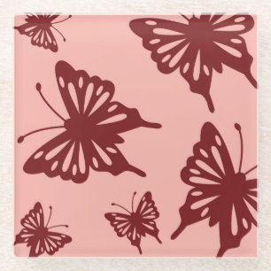 Dessous-de-verre En Verre motif papillon 2