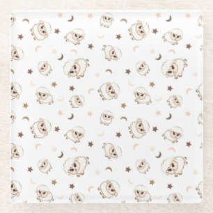 Dessous-de-verre En Verre Motif Pastel Sheep