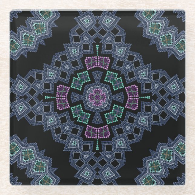 Dessous-de-verre En Verre Motif perlé (Devant)