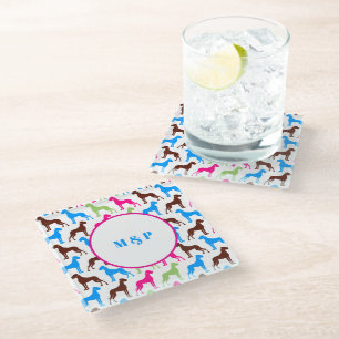 Dessous-de-verre En Verre motif sans couture de Grand Danois