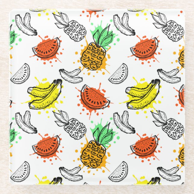 Dessous-de-verre En Verre Motif sans couture Vector Graphic (Devant)