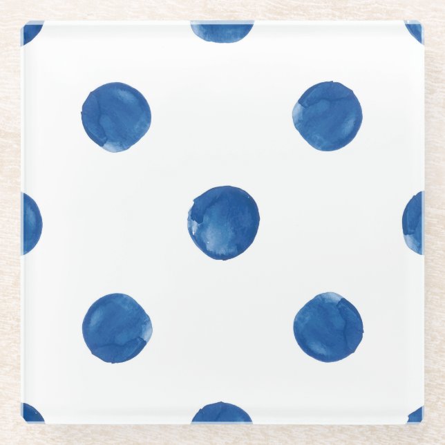 Dessous-de-verre En Verre Motif shibori pois (Devant)