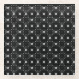 Dessous-de-verre En Verre Motif Signature Noir & Gris