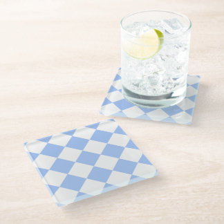 Dessous-de-verre En Verre Motif Sky Blue Diamond