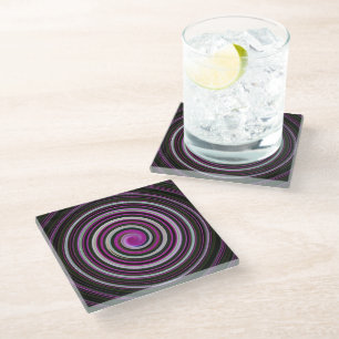 Dessous-de-verre En Verre Motif spiral pourpre