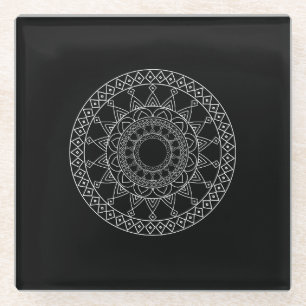 Dessous-de-verre En Verre Motif tribal ethnique branché du sud-ouest