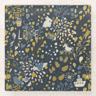 Dessous-de-verre En Verre Motif vintage abstrait