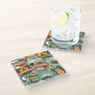Dessous-de-verre En Verre Motif Vintage voyage Explorer