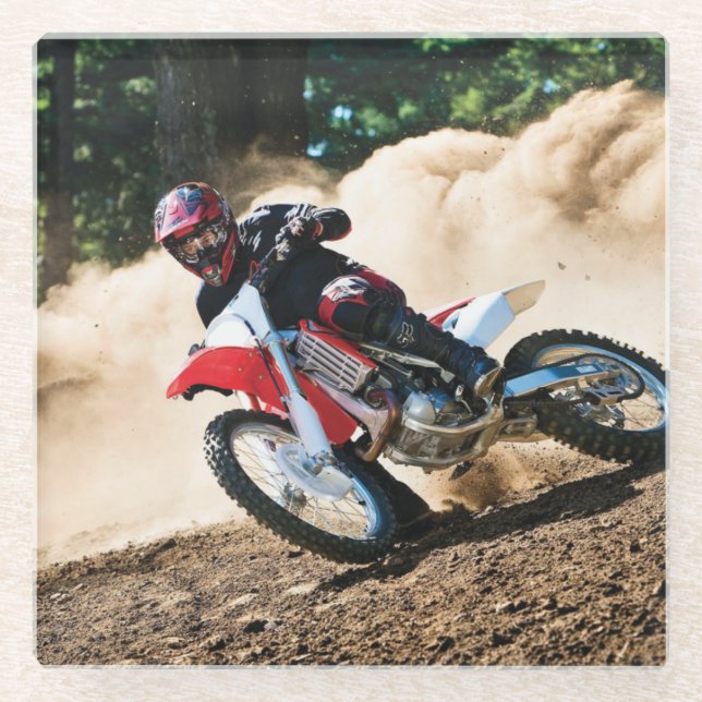 Dessous-de-verre En Verre Motocross (Devant)