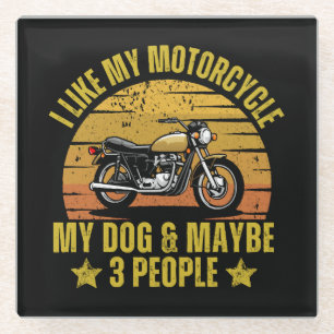 Dessous-de-verre En Verre Motocyclette de chien