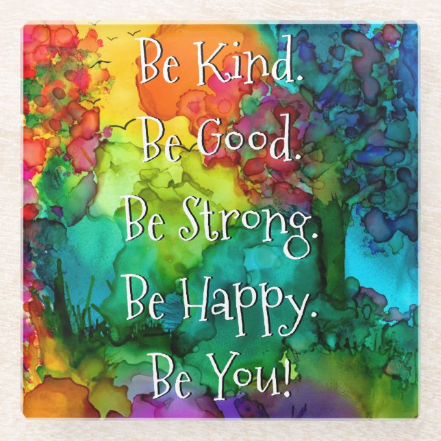 Dessous-de-verre En Verre Mots motivationnels et inspirants Dessous de verre (Devant)