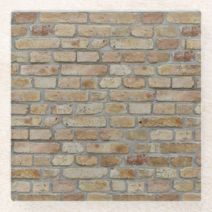 Dessous-de-verre En Verre Mur de briques brunes un motif original 