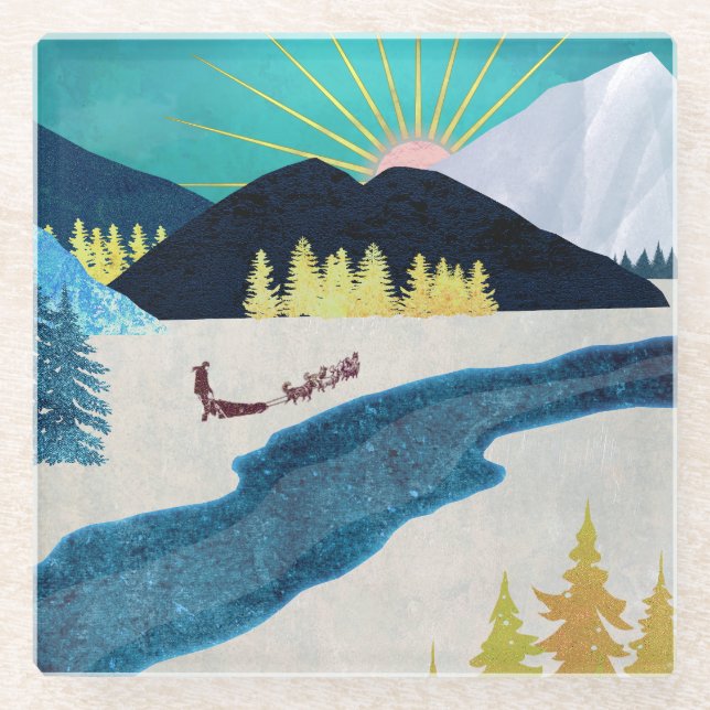 Dessous-de-verre En Verre Musher du matin (Devant)