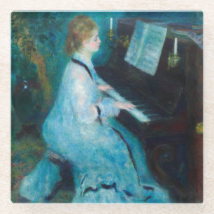 Dessous-de-verre En Verre Musicien de piano Renoir Woman