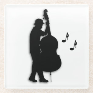 Dessous-de-verre En Verre Musicien du bassiste