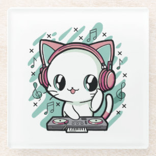Dessous-de-verre En Verre musique chat