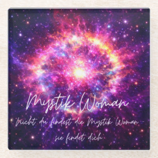 Dessous-de-verre En Verre Mystik Woman Glasuntersetzer – Galaktisch schön
