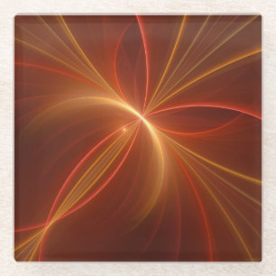 Dessous-de-verre En Verre Mystique Abstrait Fractal Art Moderne Couleurs cha