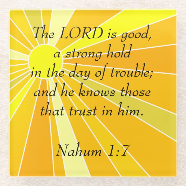 Dessous-de-verre En Verre Nahum 1:7 (Devant)