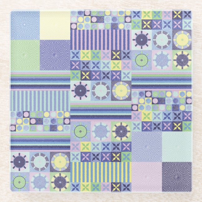 Dessous-de-verre En Verre Nanna's Pretty Faux Knit Crochet Blanket Motif (Devant)