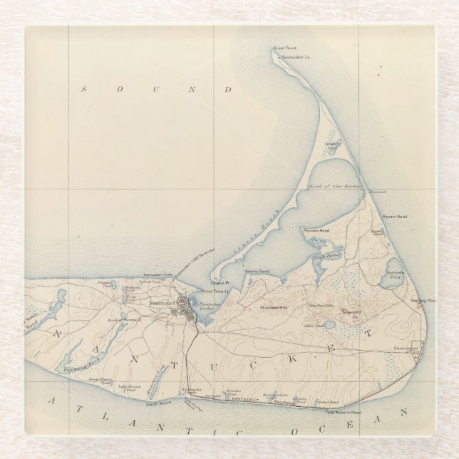 Dessous-de-verre En Verre Nantucket, le Massachusetts (Devant)