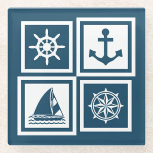 Dessous-de-verre En Verre Nautical themed design