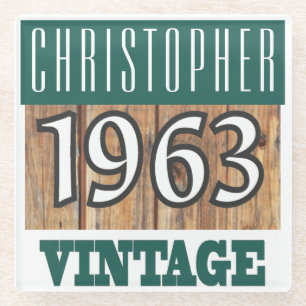 Dessous-de-verre En Verre Né en 1962 Cadeau d'anniversaire Vintage